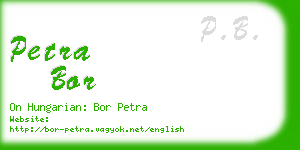 petra bor business card